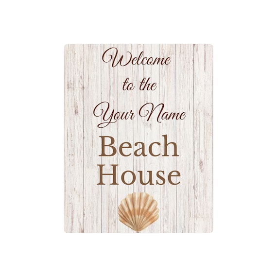 Personalized Welcome to My Beach House Signpost Metal Art Sign. Custom Name sign. Add your own Name to make the perfect gift! Custom Coastal