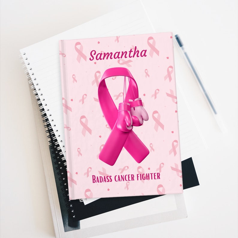 Personalized Badass Breast Cancer Fighter Blank Journal. Add the name of your favorite cancer warrior for the perfect gift image 5