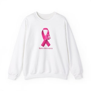 Badass Breast Cancer Fighter Sweatshirt. Cancer awareness White