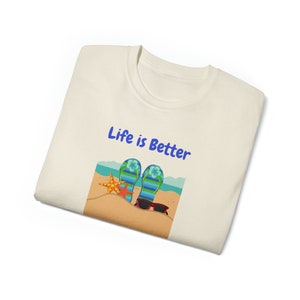 Life is Better in Flip Flops T-shirt, Beach shirt, Beach t-shirt, Beach Chair at ocean, Coastal shirt, Funny beach saying, Beach gift, image 9
