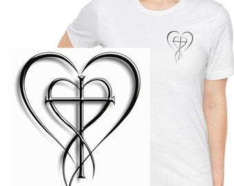 Cross and Two Hearts Shirt, This is the perfect gift for your Christian friend, wife, daughter or teacher! Christian Woman