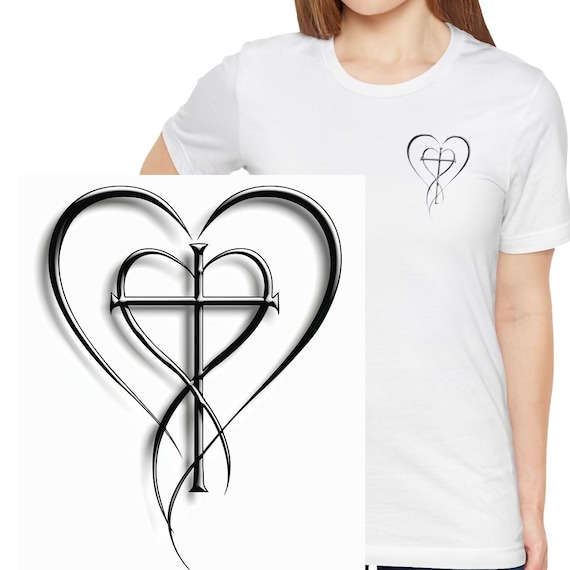 Cross and Two Hearts Shirt, This is the perfect gift for your Christian friend, wife, daughter or teacher! Christian Woman