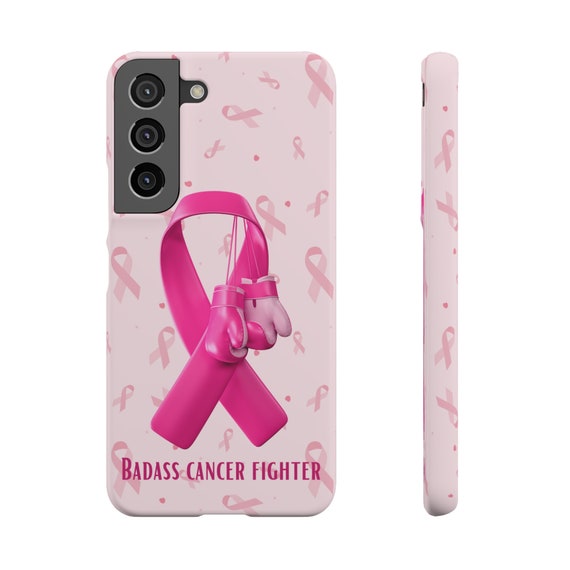 Badass Breast Cancer Fighter Samsung Galaxy Phone Cases S21, S22, S23. Cancer Awareness, cancer fighter, cancer warrior, cancer gift