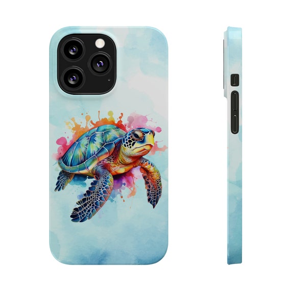 Sea Turtle iPhone 13 Phone Cases. Colorful watercolor sea turtle, save the turtles, sea turtle lover, sea turtle iPhone case, iPhone 13 case