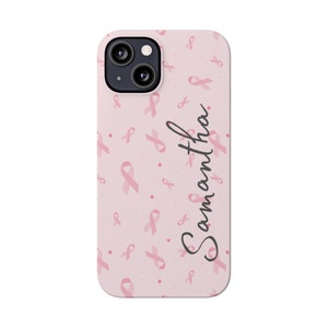 Personalized Badass Breast Cancer Fighter iPhone 13 Phone Cases image 2