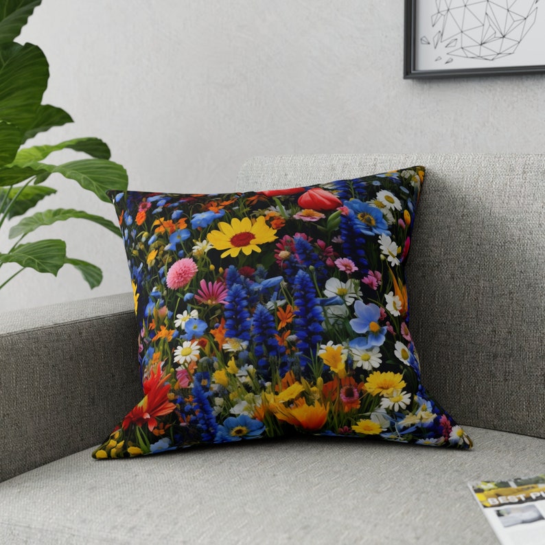 Colorful Wildflowers Broadcloth Pillow image 4