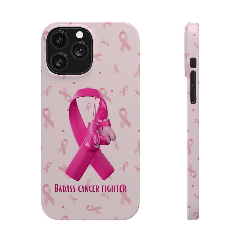 Badass Breast Cancer Fighter iPhone 13 Phone Cases, cancer fighter, cancer warrior, cancer encouragement, cancer gift image 1