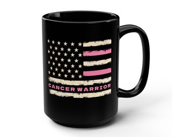 Tasse à café Guerrier du cancer du sein 15 oz Sensibilisation au cancer, combattant du cancer, guerrier du cancer, encouragement au cancer, cadeau contre le cancer