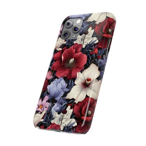 Red and Blue Flowers iPhone 11 Phone Cases image 8