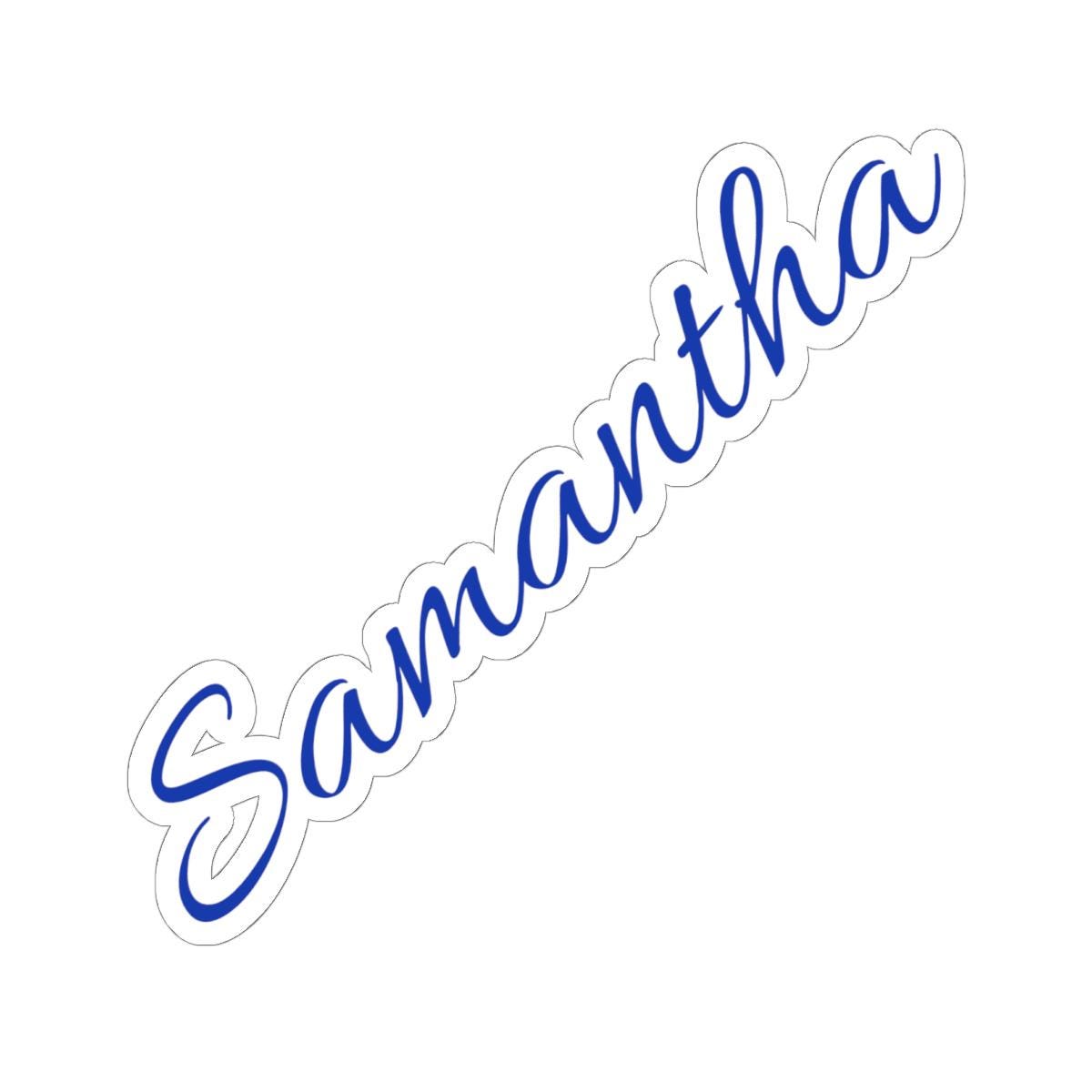 Your name Custom Sticker in Blue with Transparent or White Edges. Add this your name to your bottle, computer or books!