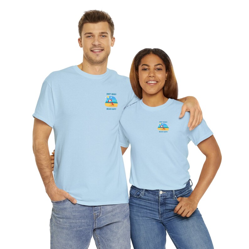 Don't Worry Beach Happy Cotton T-Shirt image 8
