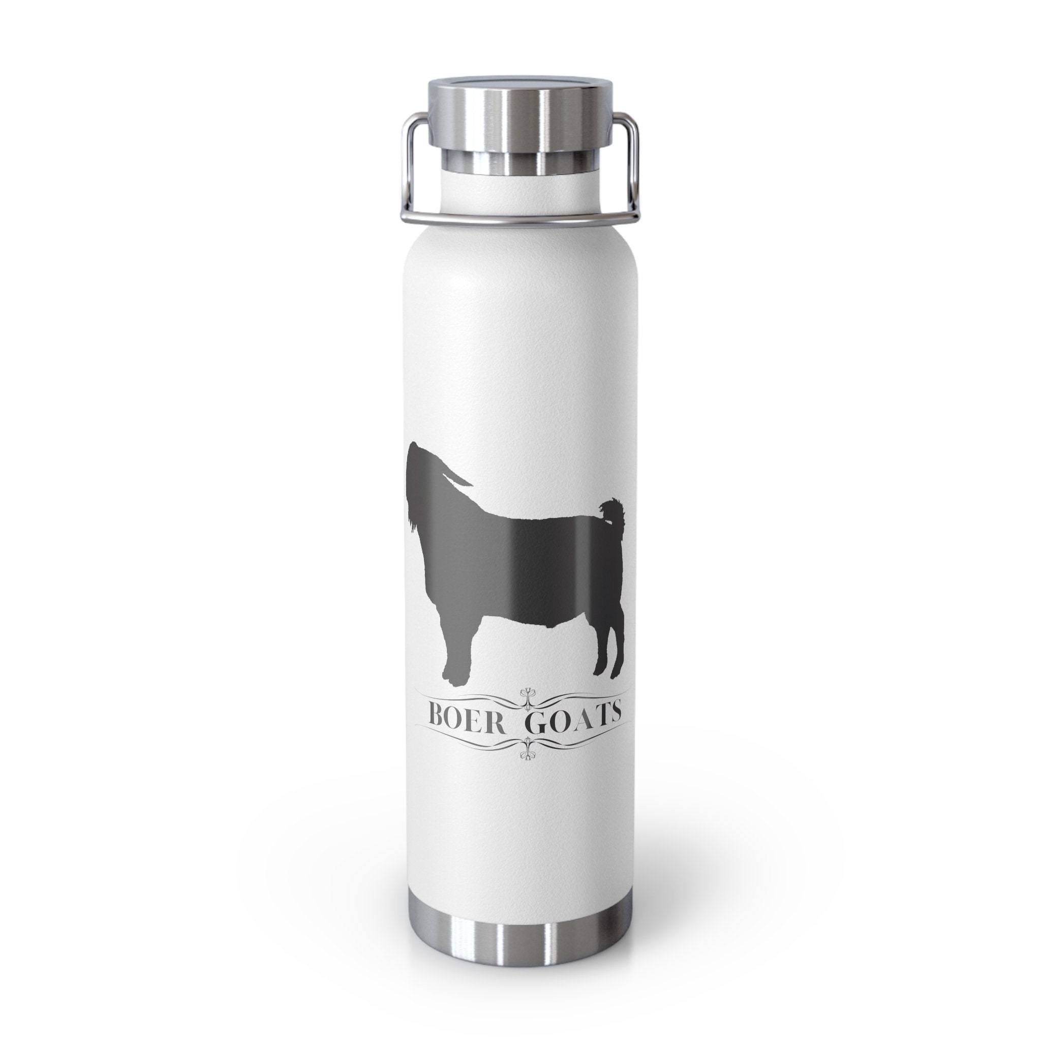 Boer Goat Copper Vacuum Insulated Bottle, 22oz. Perfect for Boer Goat rancher, Boer Goat Lover, Ranch Decor, Show Goat, Boer Meat Goat