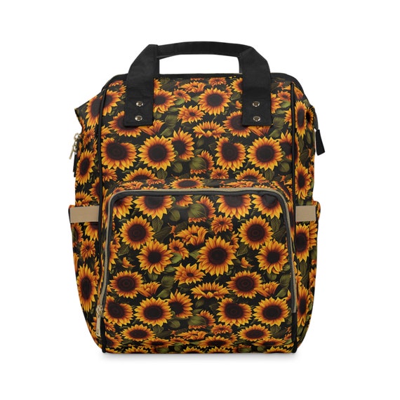 Yellow Sunflower Tote Backpack. Perfect backpack for everyday, for school or for your favorite sunflower lover!