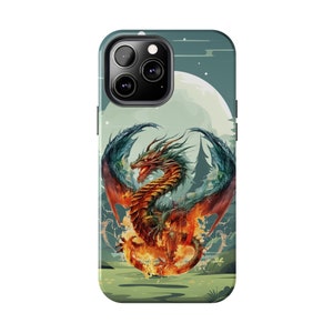 Fiery Dragon iPhone 13 Cases, Knightcore, medieval, Fantasy, Flying Dragon image 1