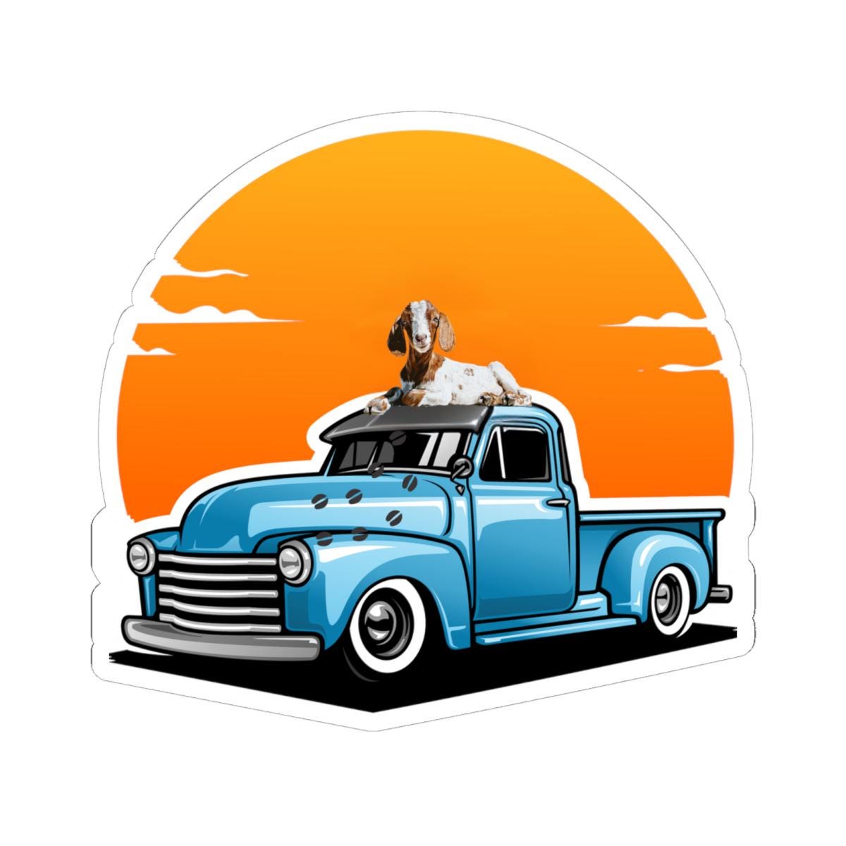 One Goat Life Sticker with Transparent or white edges, Boer Goat Lover, Boer Goat on a Truck