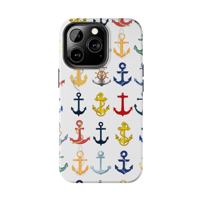Anchors Tough Phone Cases, Brightly Colored Anchors for your Sailing and Boating Enthusiast image 1