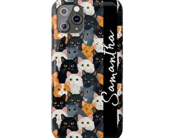 Personalized Cute cats iPhone 11 Phone Cases. These cats and kittens are the Perfect custom gift for your favorite cat lover!