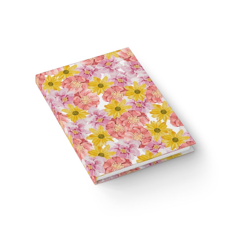 Pink and Yellow Flowers Blank Journal image 4