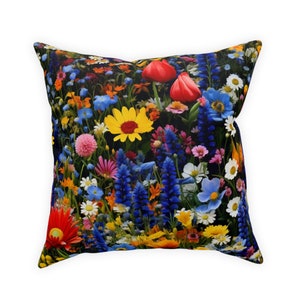 Colorful Wildflowers Broadcloth Pillow image 1