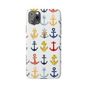 Anchors iPhone 11 Phone Cases, Brightly Colored Anchors for your Sailing and Boating Enthusiast image 7
