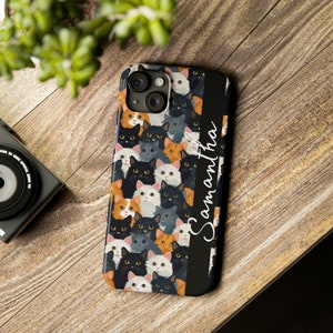 Personalized Cute cats iPhone 15 Phone Cases. These cats and kittens are the Perfect custom gift for your favorite cat lover image 10