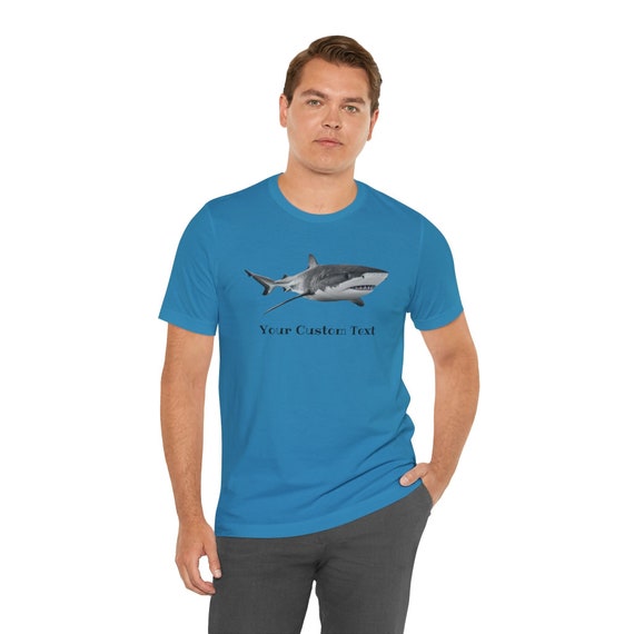 Custom Text Great White Shark T-Shirt print on the front, Shark Shirt, Great White Shark Shirt, Shark Gift, Great White Shark Graphic