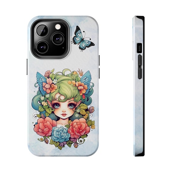 Green Fairy iPhone 13 Cases, Pretty Green Fairycore fairy in beautiful Flowercore colors