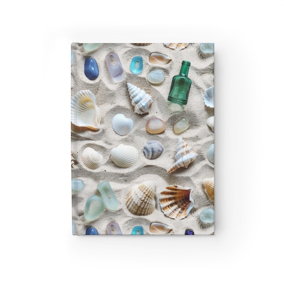 Seashells and Sea Glass Blank Journal. Great for yourself or as a gift for your favorite beach lover.