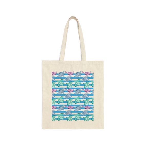 Sea Turtles Canvas Tote Bag, marine life, sea turtle enthusiast, turtle conservation, wildlife support, nature lover