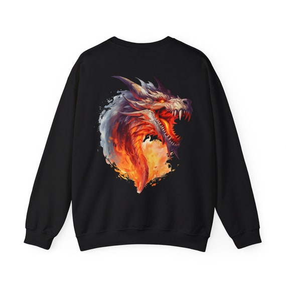 Angry Golden Dragon Sweatshirt, Perfect for fantasy dragon lover, knightcore, medieval knight