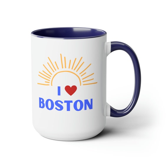 I Love Boston Coffee Mugs, 15oz