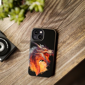 Angry Dragon iPhone 13 Cases, Knightcore, medieval, Fantasy, Flying Dragon, Fiery Golden Dragon image 9