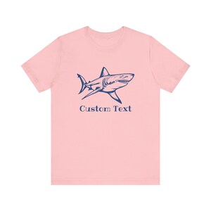 Custom Text Great White Shark T-Shirt print on the front, Shark Shirt, Great White Shark Shirt, Shark Gift, Great White Shark Drawing image 5