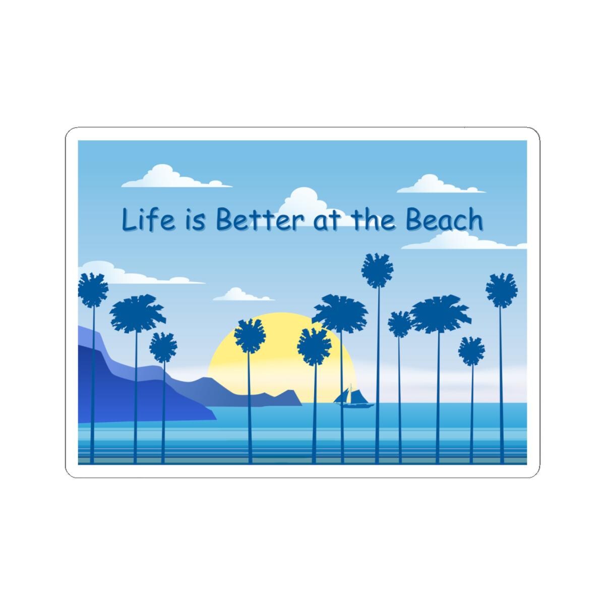 Life is Better at the Beach Sticker with Transparent or White edges. Add this Flip Flop Beach sticker to your bottle, computer or books!