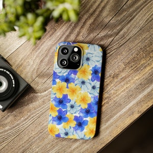 Blue and Yellow Flowers iPhone 13 Phone Cases image 2
