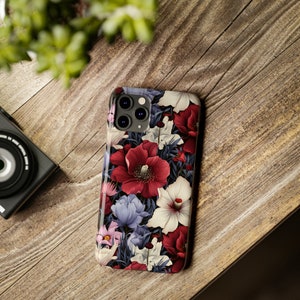 Red and Blue Flowers iPhone 11 Phone Cases image 9