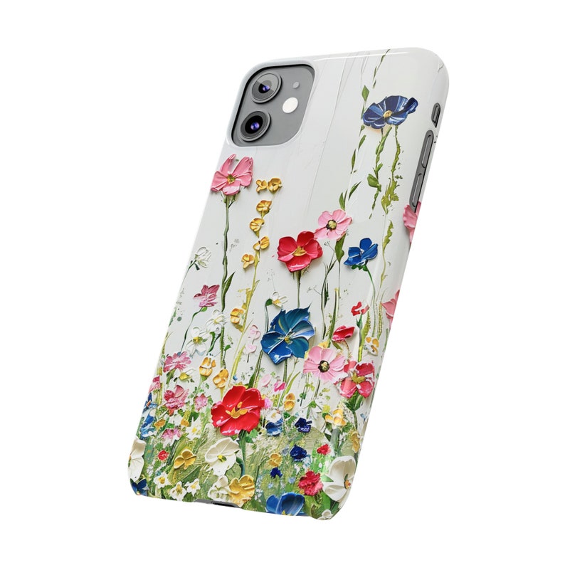 Amazing painting of Wildflowers on iPhone 11 Phone Cases, floral painting, floral image, wildflower painting image 8