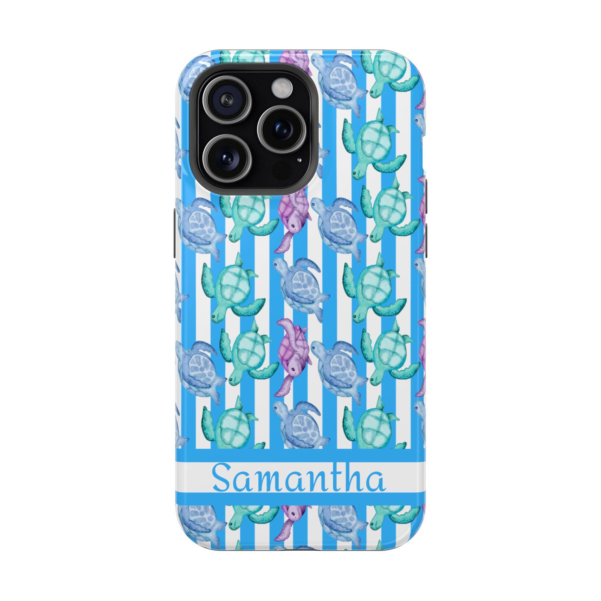 Sea Turtles Personalized Magnetic Safe Tough iPhone 16, iPhone 15, iPhone 14, iPhone 13. Perfect gift for your turtle lover.