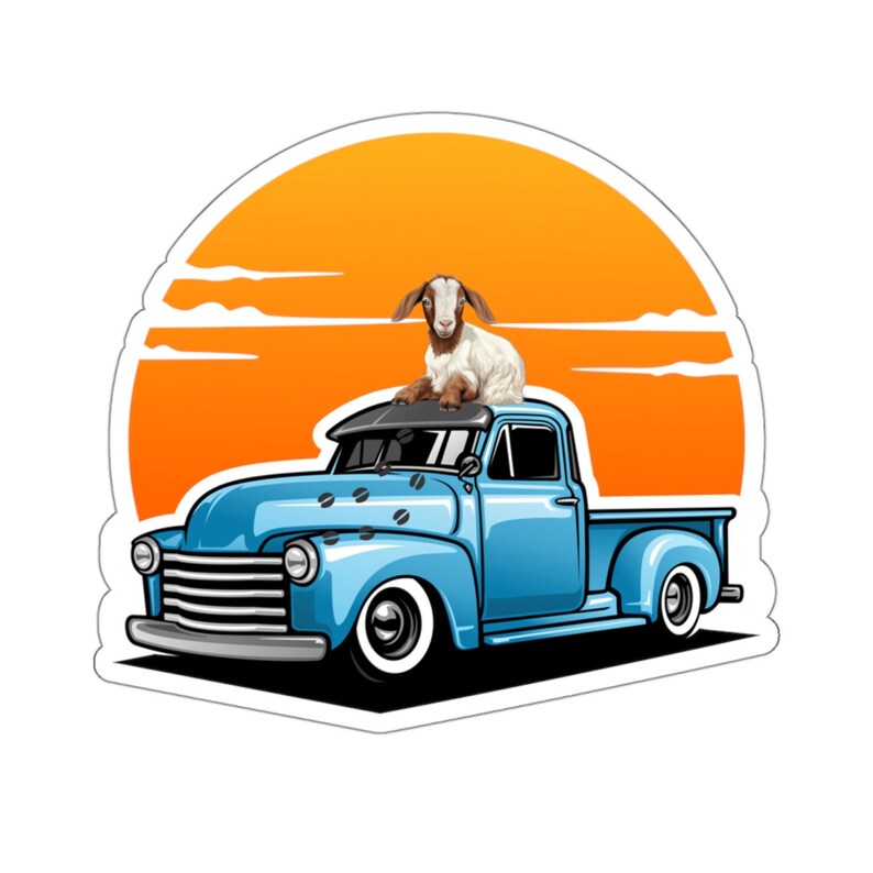 One Goat Life Sticker with Transparent or white edges, Boer Goat Lover, Boer Goat on a Truck image 9