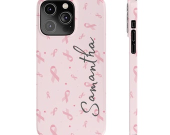 Personalized Breast Cancer Fighter iPhone 14 Phone Cases