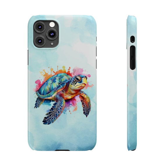 Sea Turtle iPhone 11 iPhone case. Colorful watercolor sea turtle, save the turtles, sea turtle lover, sea turtle iPhone case, iPhone 11 case