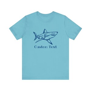 Custom Text Great White Shark T-Shirt print on the front, Shark Shirt, Great White Shark Shirt, Shark Gift, Great White Shark Drawing image 6