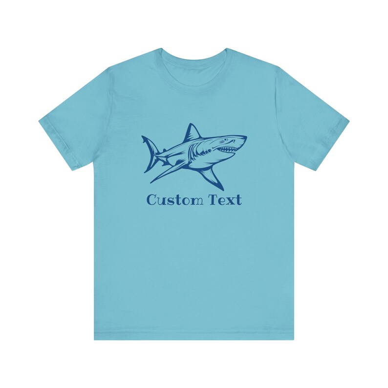 Custom Text Great White Shark T-Shirt print on the front, Shark Shirt, Great White Shark Shirt, Shark Gift, Great White Shark Drawing image 6