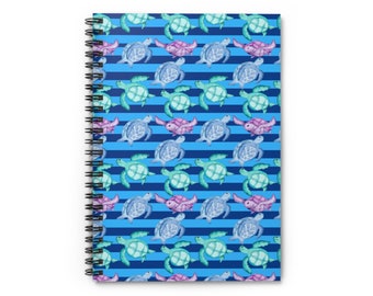 Sea Turtles Spiral Notebook - Ruled Line, marine life, sea turtle enthusiast, turtle conservation, wildlife support, nature lover