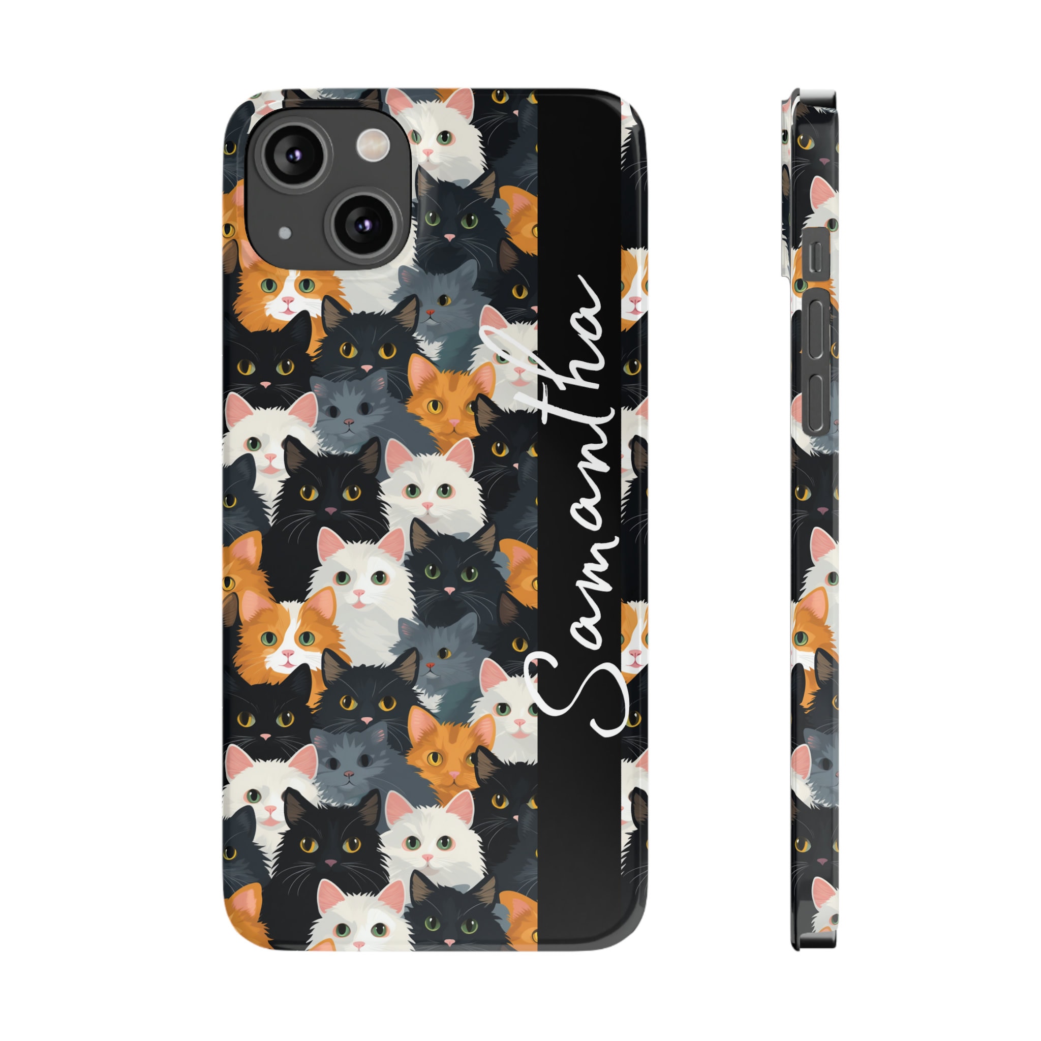 Personalized Cute cats iPhone 14 Phone Cases. These cats and kittens are the Perfect custom gift for your favorite cat lover!