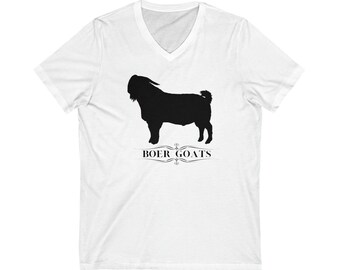 Boer goat Shirt V-Neck, Boer goats, Perfect for Boer Goat rancher, Boer Goat Lover, Ranch Decor, Show Goat, Boer Meat Goat, boer goat tshirt