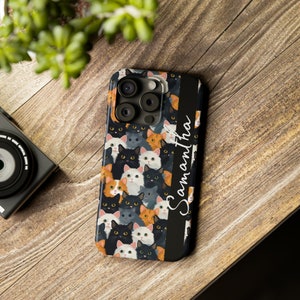 Personalized Cute cats iPhone 15 Phone Cases. These cats and kittens are the Perfect custom gift for your favorite cat lover image 6