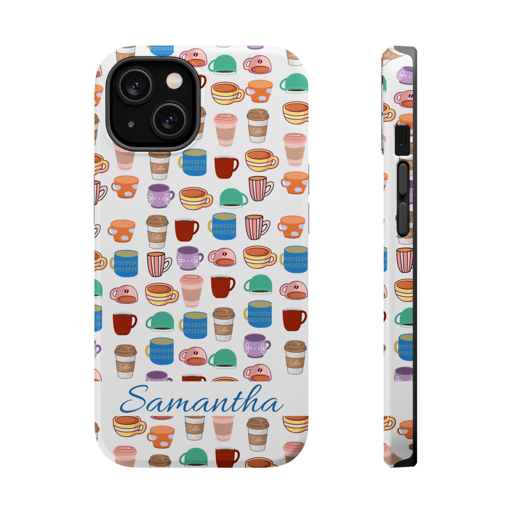 Just Coffee Personalized Magnetic Safe Tough iPhone 16, iPhone 15, iPhone 14, iPhone 13 Cases. Perfect gift for your favorite Coffee lover.