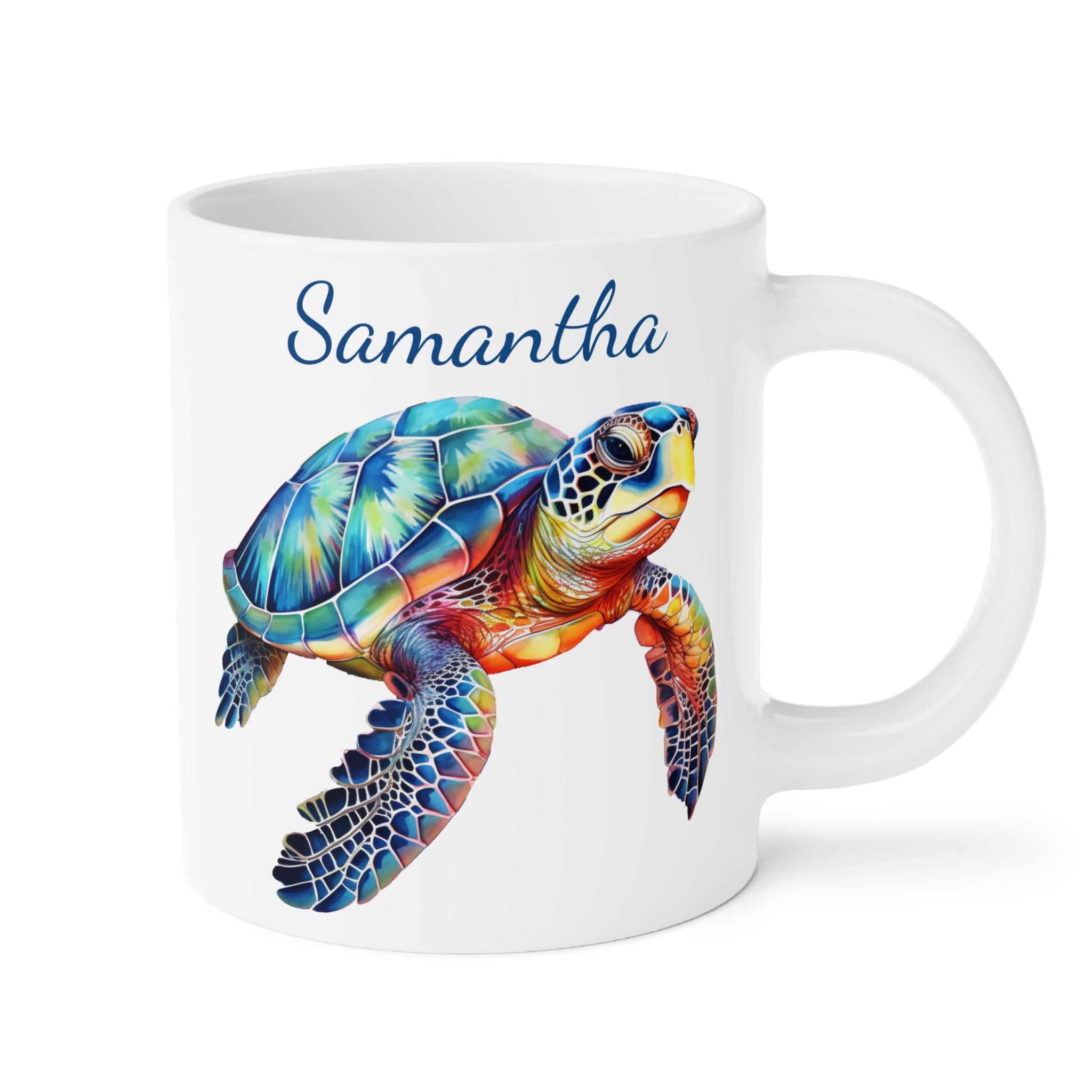 Sea Turtle Personalized Coffee Cup 15/20 oz, Colorful sea turtle, save the turtles, sea turtle lover, sea turtle, turtle mug