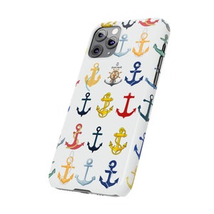 Anchors iPhone 11 Phone Cases, Brightly Colored Anchors for your Sailing and Boating Enthusiast image 6